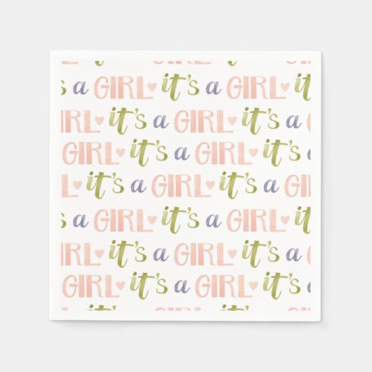 Es ist ein Girl New Baby Paper Napkin Serviette (Vorderseite)