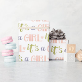 Es ist ein Girl New Baby Wrapping Paper Geschenkpapier
