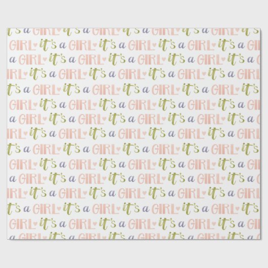 Es ist ein Girl New Baby Wrapping Paper Geschenkpapier (Flach)