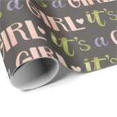 Es ist ein Girl New Baby Wrapping Paper Geschenkpapier (Rolleneckpunkt)
