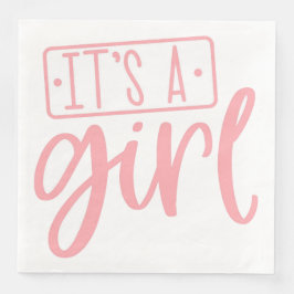 Es ist ein Girl Niedlich Girl Baby Shower Paper Na Serviette