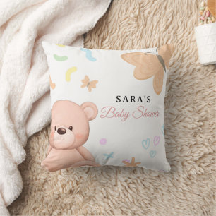 Es ist ein Girl Niedlich Teddy Bear Baby Shower Ca Kissen