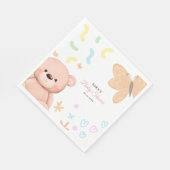 Es ist ein Girl Niedlich Teddy Bear Baby Shower Ca Serviette (Ecke)