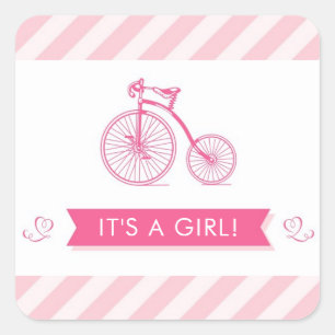 Es ist ein Girl Pink Baby Shower Stickers