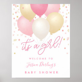 Es ist ein Girl Pink Baby Shower Welcome Poster