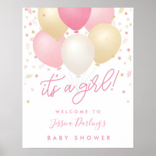 Es ist ein Girl Pink Baby Shower Welcome Poster