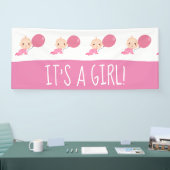 Es ist ein Girl Pink Balloon Welcome Zuhause Banne Banner (Messe)