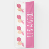 Es ist ein Girl Pink Balloon Welcome Zuhause Banne Banner (Vertikal)