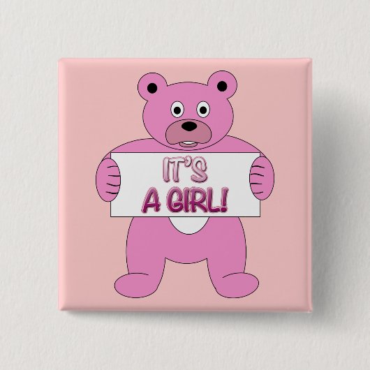 Es ist ein Girl-Pink-Bär Button (Vorderseite)
