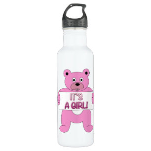 Es ist ein Girl-Pink-Bär Edelstahlflasche