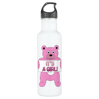 Es ist ein Girl-Pink-Bär Edelstahlflasche
