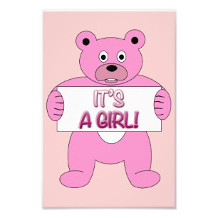 Es ist ein Girl-Pink-Bär Fotodruck