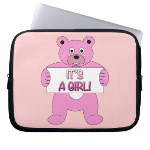 Es ist ein Girl-Pink-Bär Laptopschutzhülle