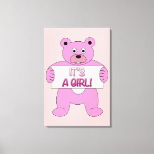 Es ist ein Girl-Pink-Bär Leinwanddruck