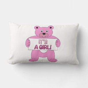 Es ist ein Girl-Pink-Bär Lendenkissen
