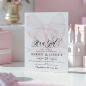 Es ist ein Girl Pink Bow Modern Elegant Baby Showe Einladung