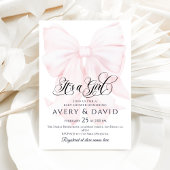 Es ist ein Girl Pink Bow Modern Elegant Baby Showe Einladung