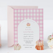 Es ist ein Girl Pink Bow Pumpkin Baby Shower Arch Einladung