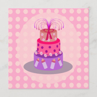 Es ist ein Girl Pink Cake Baby Einladungen
