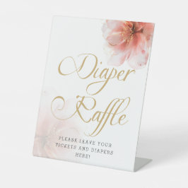 Es ist ein Girl Pink Gold Baby Dusche Windel Raffl Sockelschild