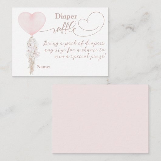 Es ist ein Girl Pink Heart Balloon Baby Shower Win Begleitkarte (Vorne/Hinten)