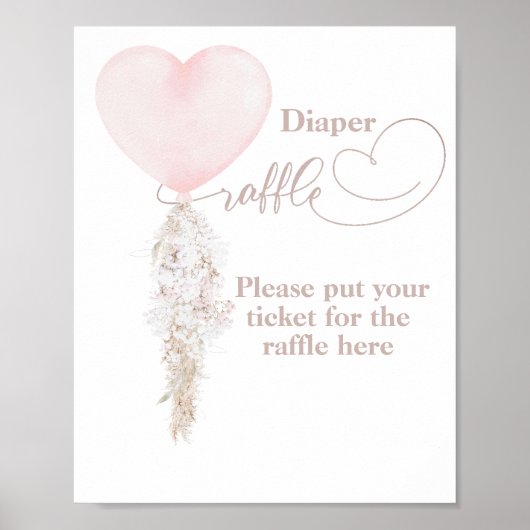 Es ist ein Girl Pink Heart Balloon Baby Shower Win Poster (Vorne)