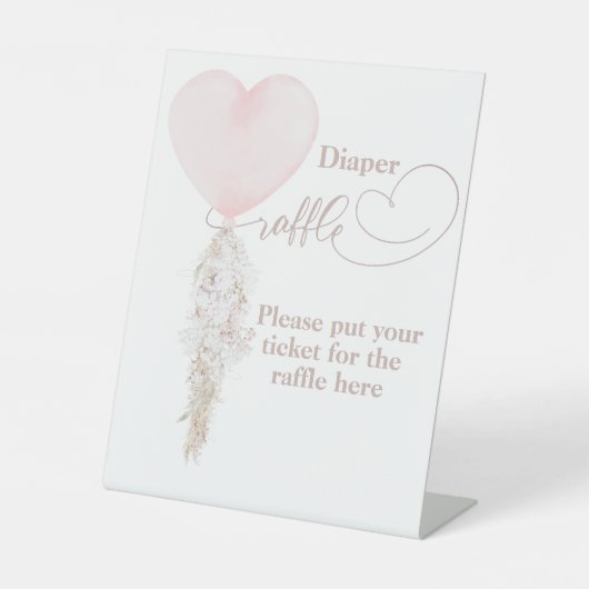 Es ist ein Girl Pink Heart Balloon Baby Shower Win Sockelschild (Vorderseite)