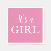 Es ist ein Girl Pink Script Baby Girl Baby Shower Serviette (Vorderseite)