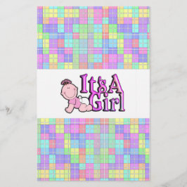 Es ist ein Girl Pink Text mit Baby Candy Bar Wrapp