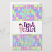 Es ist ein Girl Pink Text mit Baby Candy Bar Wrapp (Vorne/Hinten)