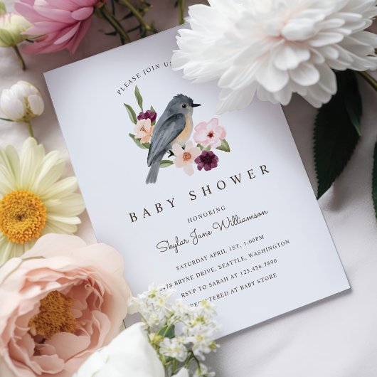 Es ist ein Girl Pink Wasserfarbe Florals & Little Einladung