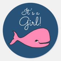 Es ist ein Girl Pink Whale Sticker