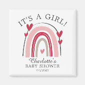 Es ist ein Girl Red Pink Heart Rainbow Magnet (Vorne)