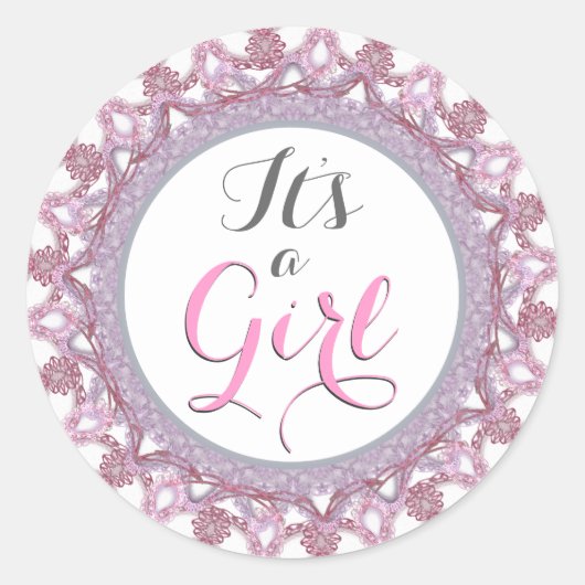 Es ist ein Girl Round Sticker (Vorderseite)