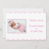 Es ist ein Girl-Script-Foto Girly Pink Birth Ankündigung (Vorderseite)