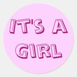 Es ist ein Girl-Sticker-Siegel Runder Aufkleber