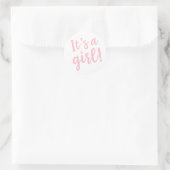 Es ist ein Girl-Trendy-Script in Pink Runder Aufkleber (Tasche)