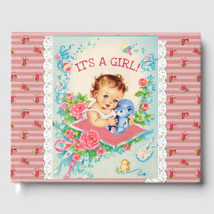Es ist ein Girl Vintag Baby Girl Baby Shower Book Gästebuch
