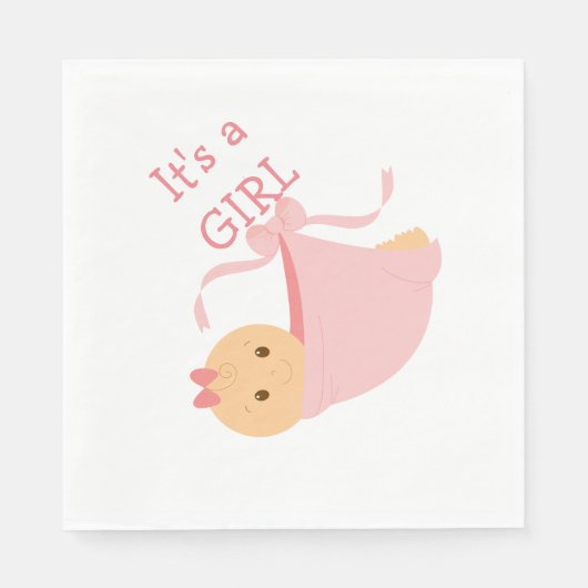 Es ist ein Girl-White-Standard-Mittagessen Napkin Serviette (Vorderseite)