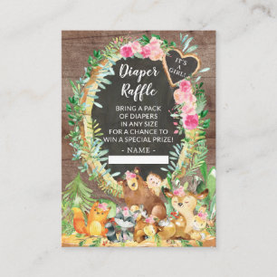 Es ist ein Girl Woodland Baby Duschdusche Windeln Begleitkarte