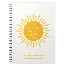 Es ist ein "Great Day Sun Gratitude Journal" Notizblock