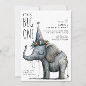 Es ist ein großartiger Whimsikelefant zum Geburtst Einladung (Vorderseite)
