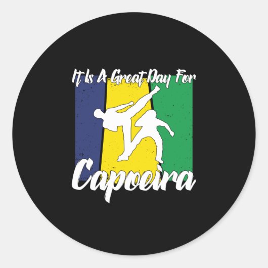 Es ist ein großer Tag für Capoeira Runder Aufkleber (Vorderseite)