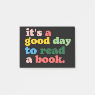 Es ist ein guter Tag, ein Buch zu lesen Post-it Klebezettel