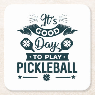 Es ist ein guter Tag, um Pickleball zu spielen Rechteckiger Pappuntersetzer