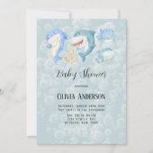 Es ist ein Hai mit Bubbles Baby Dusche Einladung (Vorderseite)