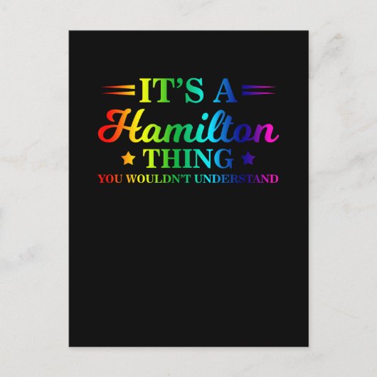 Es ist ein Hamilton-Ding, das man nicht verstehen Postkarte (Vorderseite)
