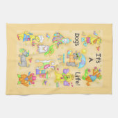 Es ist ein Hund Life Whimsy Funny Hunde Gelb Geschirrtuch (Horizontal)