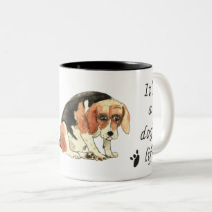Es ist ein Hundeleben Funny Niedlicher Beagle Dog  Zweifarbige Tasse