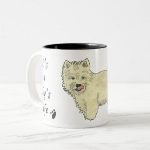 Es ist ein Hundeleben Süßes Westie-Hund-Kunstzitat Zweifarbige Tasse